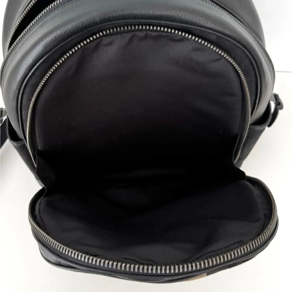 Coach Thompson Signature Jacquard Backpack Bag Varsity Stripe Canvas Leather